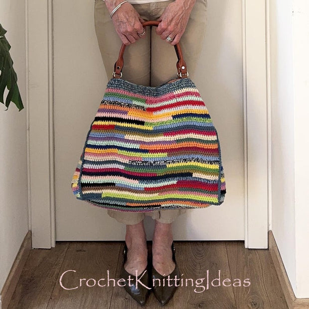 Multicolored stripes bag CROCHET PATTERN
