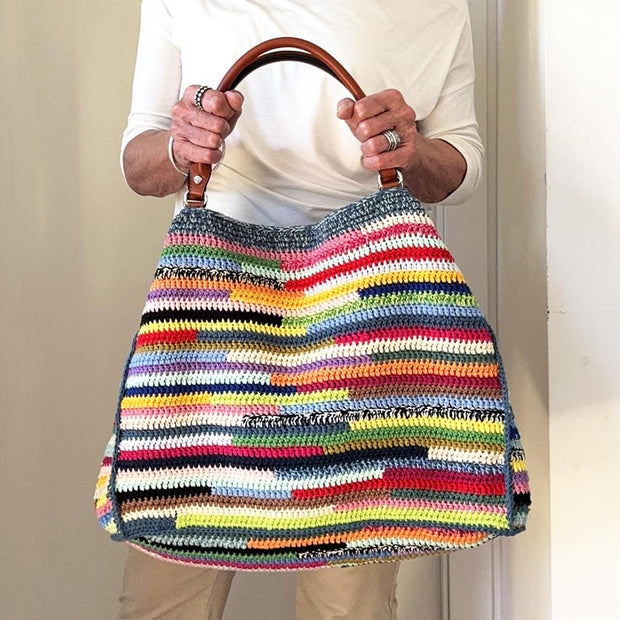 Multicolored stripes bag CROCHET PATTERN