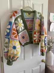 Retro Daisy Granny Square Cardigan